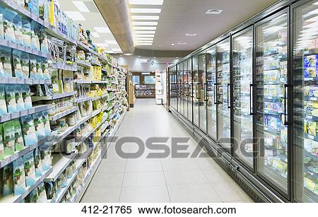 Empty aisle in grocery store View Large Photo Image Stock Photography - Empty aisle in grocery store. Fotosearch