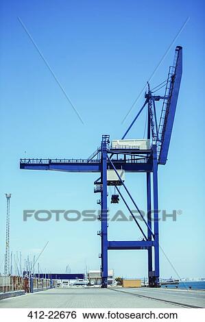 Cargo crane at waterfront View Large Photo Image Stock Photograph - Cargo crane at waterfront. Fotosearch