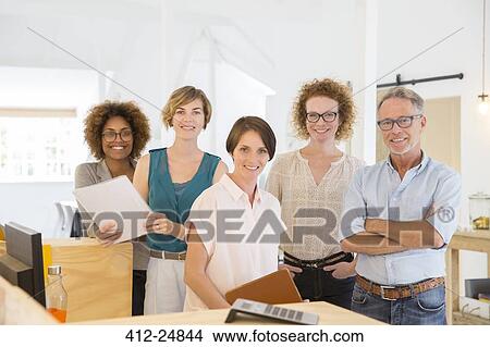 Picture - Portrait of smiling office workers. Fotosearch