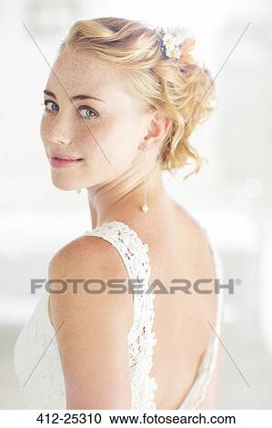 "Portrait of bride in domestic room View Large Photo Image Stock Image - "Portrait of bride in domestic room. Fotosearch