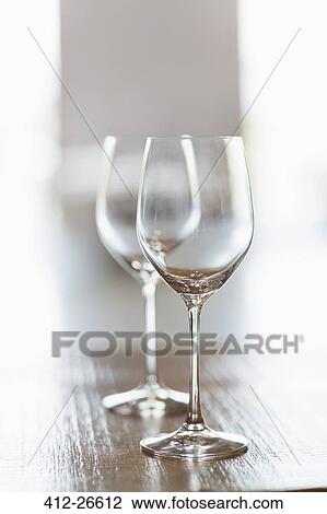 Close up two empty wine glasses View Large Photo Image Stock Image - Close up two empty wine glasses. Fotosearch