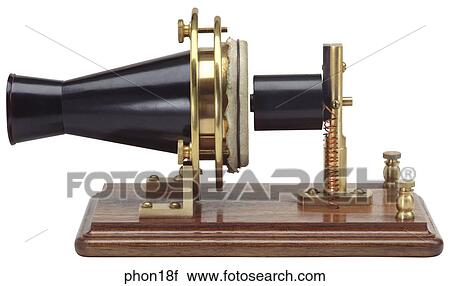 Maker: Centennial Model: - Year 1876 Front view Early, first phone, Telephone View Large Photo Image Stock Image - Maker: Centennial Model: - Year 1876 Front view Early, first phone, Telephone. Fotosearch