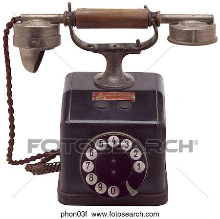 Maker: Gesellschaft Model: Automaticsche Year: 1930`s Front View German phone, Black body, long neck receiver holder, wooden receiver Telephone View Large Photo Image Stock Image - Maker: Gesellschaft Model: Automaticsche Year: 1930`s Front View German phone, Black body, long neck receiver holder, wooden receiver Telephone. Fotosearch