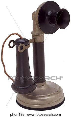 Maker: Kellogg Switchboard & Supply Co. Model: Candle Stick Year: 1920 3/4 view Candle stick phone, tall black body with silver trim View Large Photo Image Stock Photograph - Maker: Kellogg Switchboard & Supply Co. Model: Candle Stick Year: 1920 3/4 view Candle stick phone, tall black body with silver trim. Fotosearch
