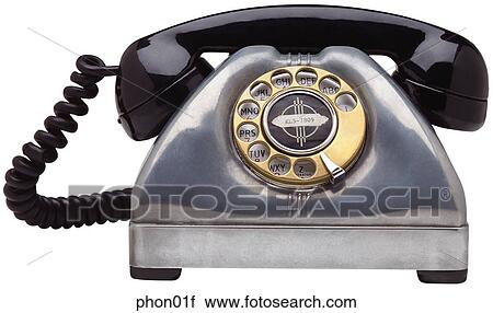 Stock Image - Maker: Western Electric Model: Bell System Year: 1956 Front View Red Telephone, white rotary dial Sampler. Fotosearch