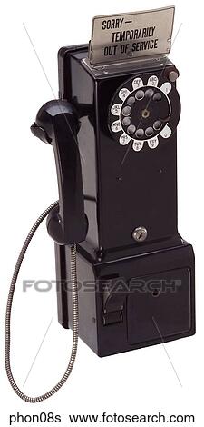 Maker: Western Electric Model: Pay Phone Year: 1950`s 3/4 view Tall black body and receiver, rotary dial Telephone View Large Photo Image Stock Photograph - Maker: Western Electric Model: Pay Phone Year: 1950`s 3/4 view Tall black body and receiver, rotary dial Telephone. Fotosearch