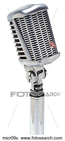 Stock Photograph - Maker: Asttic Model: 77-L Year: 1949 3/4 View Microphone. Fotosearch