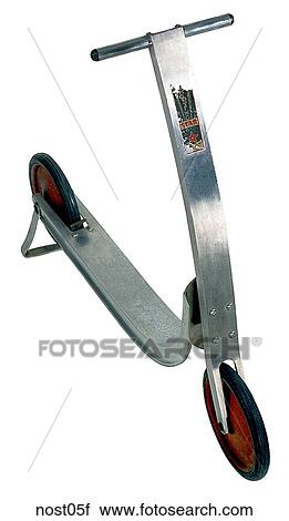 Maker: Unknown Model: Shooting Star Year: World War II Front View Children`s Scooter, All aluminum, red wheels Nostalgic Memorabilia View Large Photo Image Stock Image - Maker: Unknown Model: Shooting Star Year: World War II Front View Children`s Scooter, All aluminum, red wheels Nostalgic Memorabilia. Fotosearch