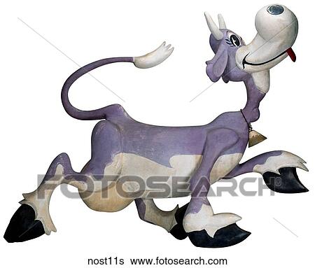 Stock Photograph - Maker: Unknown Model: Unknown Year: 1950`s 3/4 View Purple Cow Nostalgic Memorabilia . Fotosearch