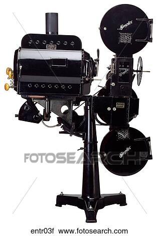 Stock Image - Maker: J. E. McAuley Manufacturing Company Model: 21100 Year: 1929 Front View Simplex 35mm Projector Entertainment . Fotosearch
