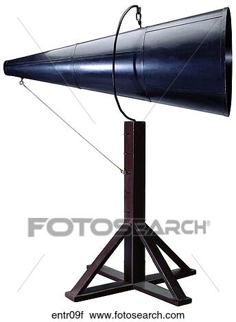 Maker: Unknown Model: Stand-up Year: 1913-1915 Front View Large megaphone supported by stand Entertainment View Large Photo Image Stock Image - Maker: Unknown Model: Stand-up Year: 1913-1915 Front View Large megaphone supported by stand Entertainment . Fotosearch