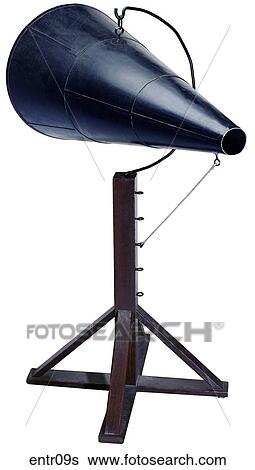 Maker: Unknown Model: Stand-up Year: 1913-1915 3/4 View Large megaphone supported by stand Entertainment View Large Photo Image Stock Photograph - Maker: Unknown Model: Stand-up Year: 1913-1915 3/4 View Large megaphone supported by stand Entertainment . Fotosearch