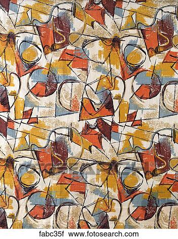 Style: Bauhaus Blue, Gold & Orange abstract Fabrics View Large Photo Image Stock Image - Style: Bauhaus Blue, Gold & Orange abstract Fabrics . Fotosearch