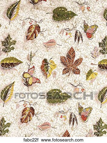 Style: Modern Nature Fiberglass background w/leaves & Butterflies Fabrics View Large Photo Image Stock Image - Style: Modern Nature Fiberglass background w/leaves & Butterflies Fabrics . Fotosearch