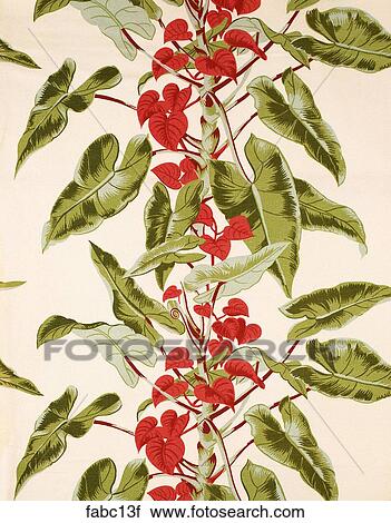 Style: Strips Green & Red leaves on vine Fabrics View Large Photo Image Stock Image - Style: Strips Green & Red leaves on vine Fabrics . Fotosearch