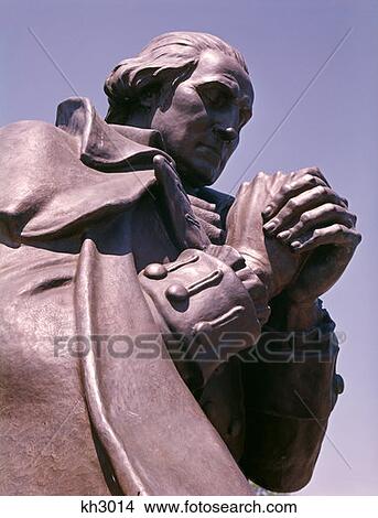 像 ジョージ ワシントン 祈とう 最初に アメリカの大統領 銅 に対して 青い空 独立戦争 将官 英雄 ピクチャー Kh3014 Fotosearch