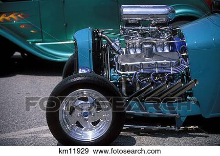 Stock Photo - 1932 Ford Engine In Street Hot Rod. Fotosearch