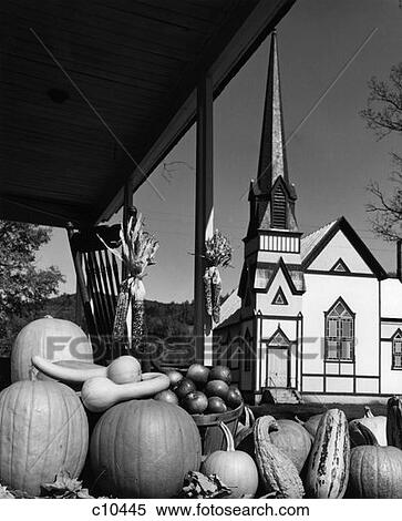 1960S Fall Harvest Fruits & Vegetables With Country Church In Background View Large Photo Image Stock Photography - 1960S Fall Harvest Fruits & Vegetables With Country Church In Background . Fotosearch