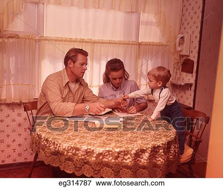 1960S Family At Dinette Table View Large Photo Image Stock Photo - 1960S Family At Dinette Table. Fotosearch