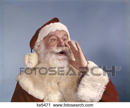 1960S Retro Santa Claus Calling Out View Large Photo Image Stock Image - 1960S Retro Santa Claus Calling Out. Fotosearch