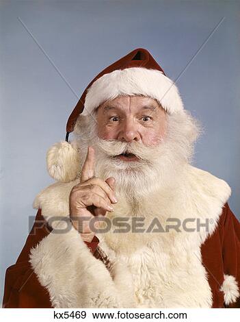 Stock Photo - 1960S Santa Claus Pointing His Finger Have You Been Naughty Nice. Fotosearch