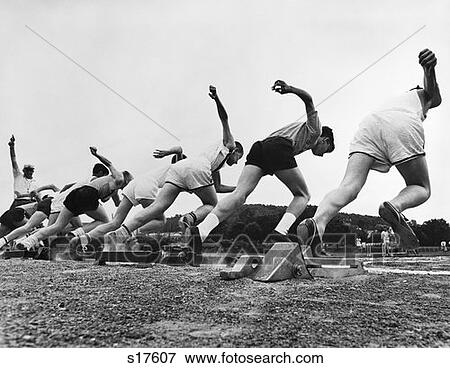 1970 1970A Retro Back View Atheles Starting Line Track & Field Race View Large Photo Image Stock Photo - 1970 1970A Retro Back View Atheles Starting Line Track & Field Race. Fotosearch