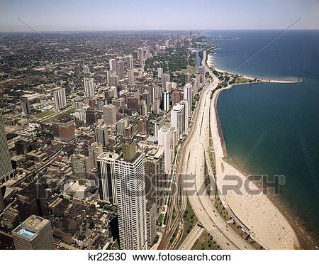 1970 1970S Aerial View Look North Along Lake Shore Drive Chicago Lake Michigan Shoreline Illinois Retro Vintage View Large Photo Image Stock Image - 1970 1970S Aerial View Look North Along Lake Shore Drive Chicago Lake Michigan Shoreline Illinois Retro Vintage. Fotosearch
