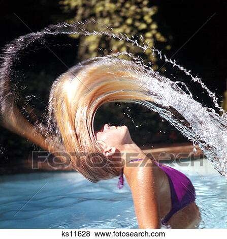 1970 1970S Blond Woman Pink Bikini Jump Up In Pool Whipping Back Long Wet Hair Strobe Rrr Retro Blonde View Large Photo Image Stock Photo - 1970 1970S Blond Woman Pink Bikini Jump Up In Pool Whipping Back Long Wet Hair Strobe Rrr Retro Blonde . Fotosearch