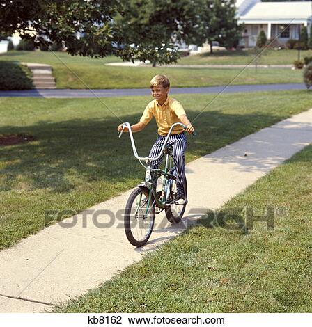 1970 1970S Blonde Blond Pre-Teen Boy Bike Chopper Handlebars Riding