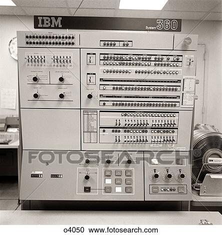 Stock Image - 1970 1970S Control Panel Ibm System 360 Computing Computer Computers . Fotosearch