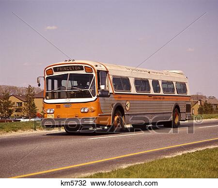 1970 1970S Red White Bus On Highway Princeton Route 33 New Jersey Passenger Bus View Large Photo Image Stock Image - 1970 1970S Red White Bus On Highway Princeton Route 33 New Jersey Passenger Bus . Fotosearch