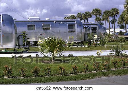 1970 1970S Steel Silver Airstream Mobile Home In Florida Trailer Park View Large Photo Image Stock Image - 1970 1970S Steel Silver Airstream Mobile Home In Florida Trailer Park . Fotosearch