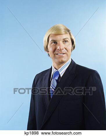 1970S Blonde Man Waist Up Portrait Fashion Hairstyle View Large Photo Image Stock Photo - 1970S Blonde Man Waist Up Portrait Fashion Hairstyle . Fotosearch