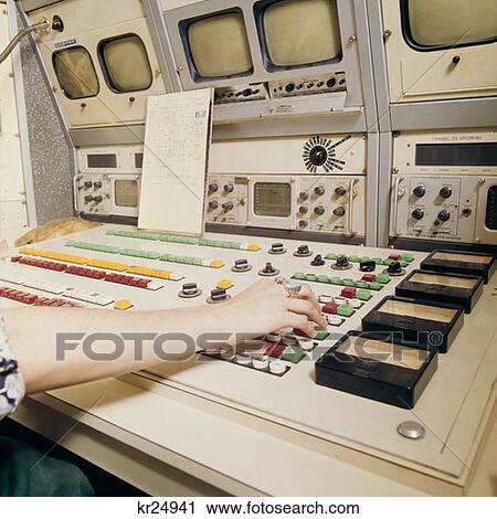 1970S Hand At Controls Of Tv Studio Control Room  View Large Photo Image Stock Image - 1970S Hand At Controls Of Tv Studio Control Room . Fotosearch