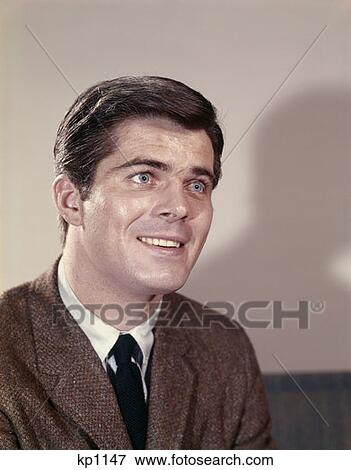 1970S Man Smiling Tweed Jacket Tie View Large Photo Image Stock Photo - 1970S Man Smiling Tweed Jacket Tie . Fotosearch