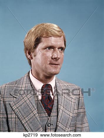 Stock Photo - 1970S Retro Portrait Of Man Wearing Plaid Suit Vest And Big Tie Blond. Fotosearch