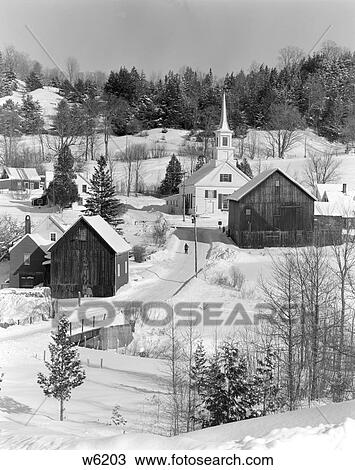 1970S Winter Scenic Of Waits River Junction Vermont View Large Photo Image Stock Image - 1970S Winter Scenic Of Waits River Junction Vermont . Fotosearch