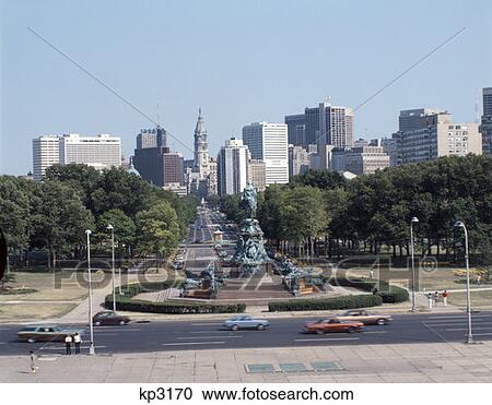 1980 1980S Benjamin Franklin Parkway Eakins Oval George Washington Statue View Large Photo Image Stock Image - 1980 1980S Benjamin Franklin Parkway Eakins Oval George Washington Statue. Fotosearch