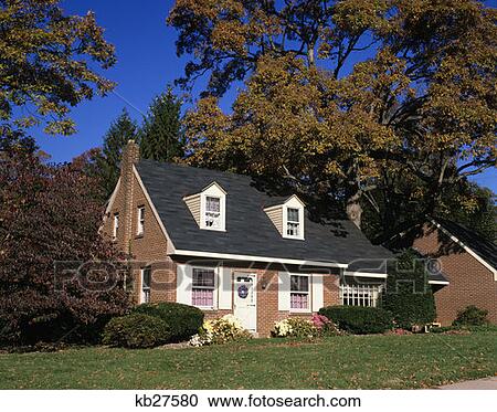 1980S Red Brick House With Wreath View Large Photo Image Stock Image - 1980S Red Brick House With Wreath . Fotosearch