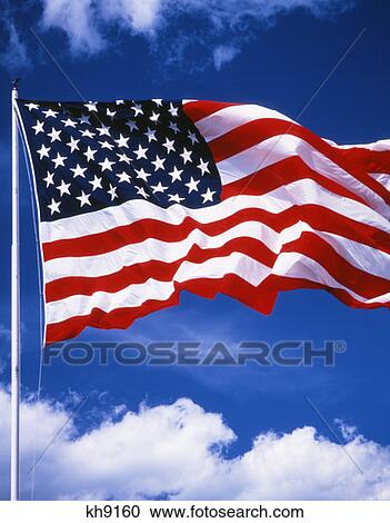 American Flag Sky And Clouds In Background View Large Photo Image Stock Image - American Flag Sky And Clouds In Background. Fotosearch