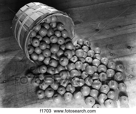 Stock Image - Apple Barrel Fruit Retro. Fotosearch