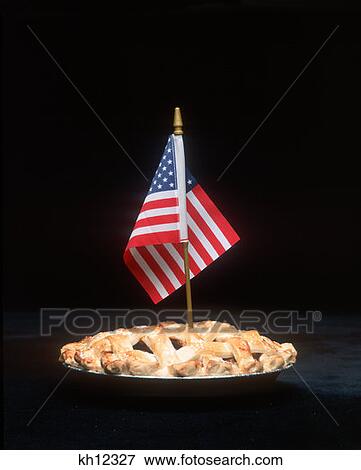 Stock Photo - Apple Pie And American Flag. Fotosearch