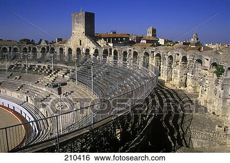 Arles Bouches Du Rhone France Arena Of Roman Amphitheater View Large Photo Image Stock Photograph - Arles Bouches Du Rhone France Arena Of Roman Amphitheater . Fotosearch