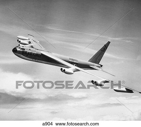 B52E Us Air Force Strato Fortress Airplane Flight Retro View Large Photo Image Picture - B52E Us Air Force Strato Fortress Airplane Flight Retro. Fotosearch