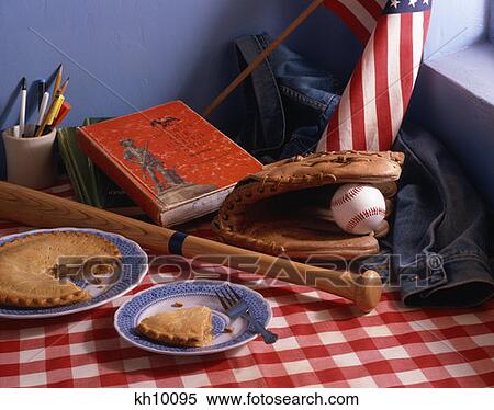 Baseball Apple Pie American Flag Blue Jeans And Usa History Book View Large Photo Image Stock Photography - Baseball Apple Pie American Flag Blue Jeans And Usa History Book . Fotosearch