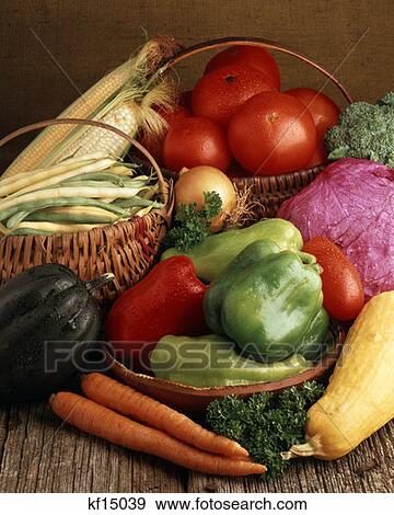 Baskets Of Fresh Vegetables View Large Photo Image Stock Photo - Baskets Of Fresh Vegetables. Fotosearch