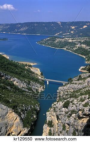 Stock Image - Belvedere De Galetas France Lac De Ste Croix End Of Les Gorges Du Verdon . Fotosearch