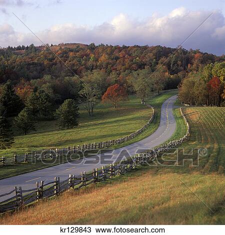 Blue Ridge Parkway Nc Road South Of Doughton Park In Autumn View Large Photo Image Stock Image - Blue Ridge Parkway Nc Road South Of Doughton Park In Autumn . Fotosearch