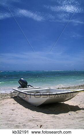 Boat On Caribbean Beach Riviera Maya, Mexico View Large Photo Image Stock Image - Boat On Caribbean Beach Riviera Maya, Mexico. Fotosearch