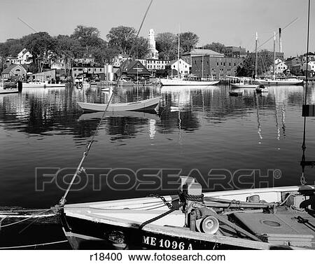 Boats Dock Harbor Maine Retro View Large Photo Image Stock Image - Boats Dock Harbor Maine Retro. Fotosearch